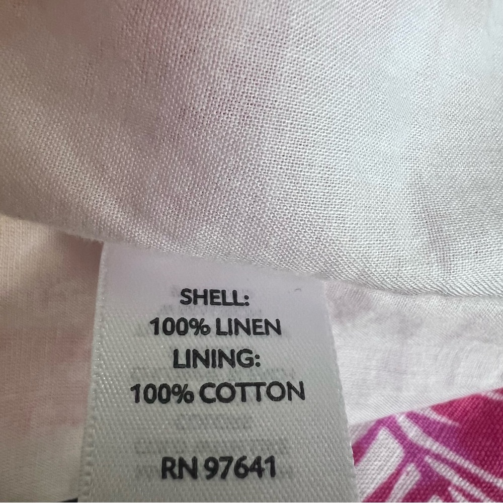 J. Jill 12 Pink Orange Tropical Linen Sleeveless Shift Dress - Picture 14 of 17
